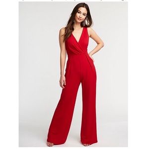 Charlotte Russe Red Wide Leg Jumpsuit